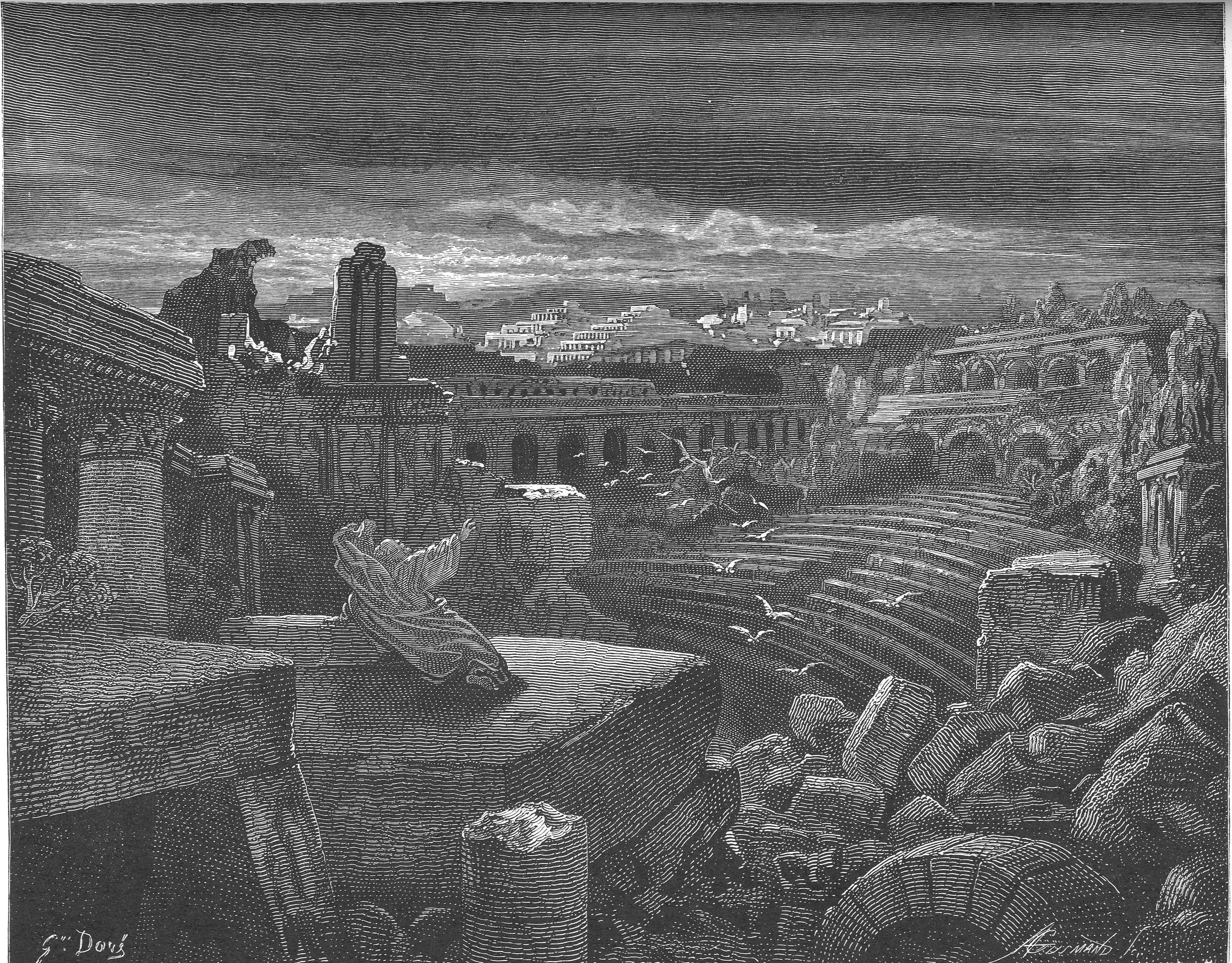 도레 성경 판화 123: Isaiah's Vision of the Destruction of Babylon