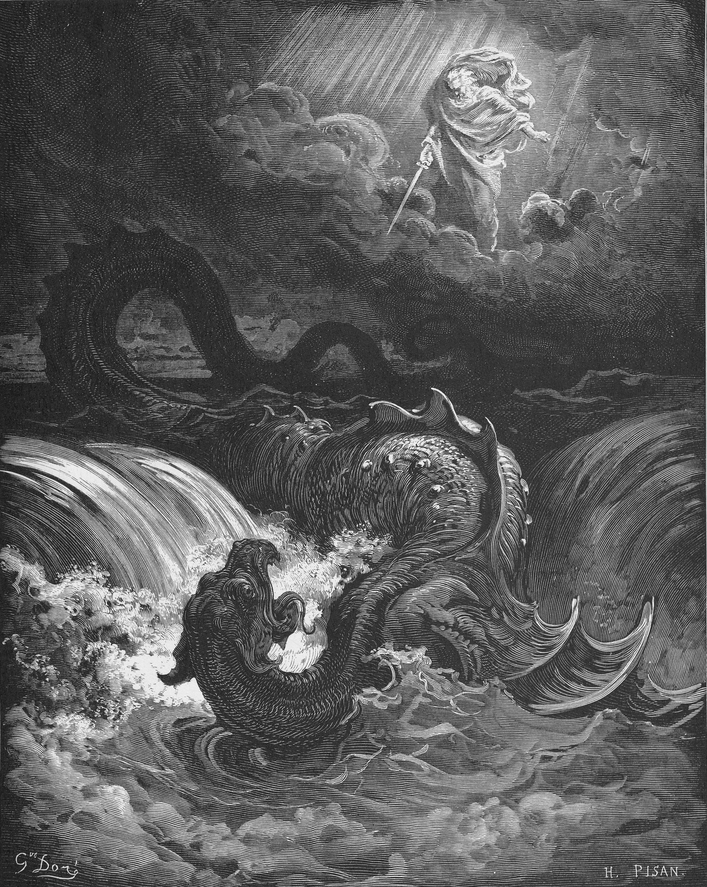 도레 성경 판화 124: The Destruction of Leviathan