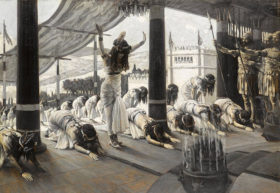 티소 성경 삽화: The Queen of Sheba visits Solomon)