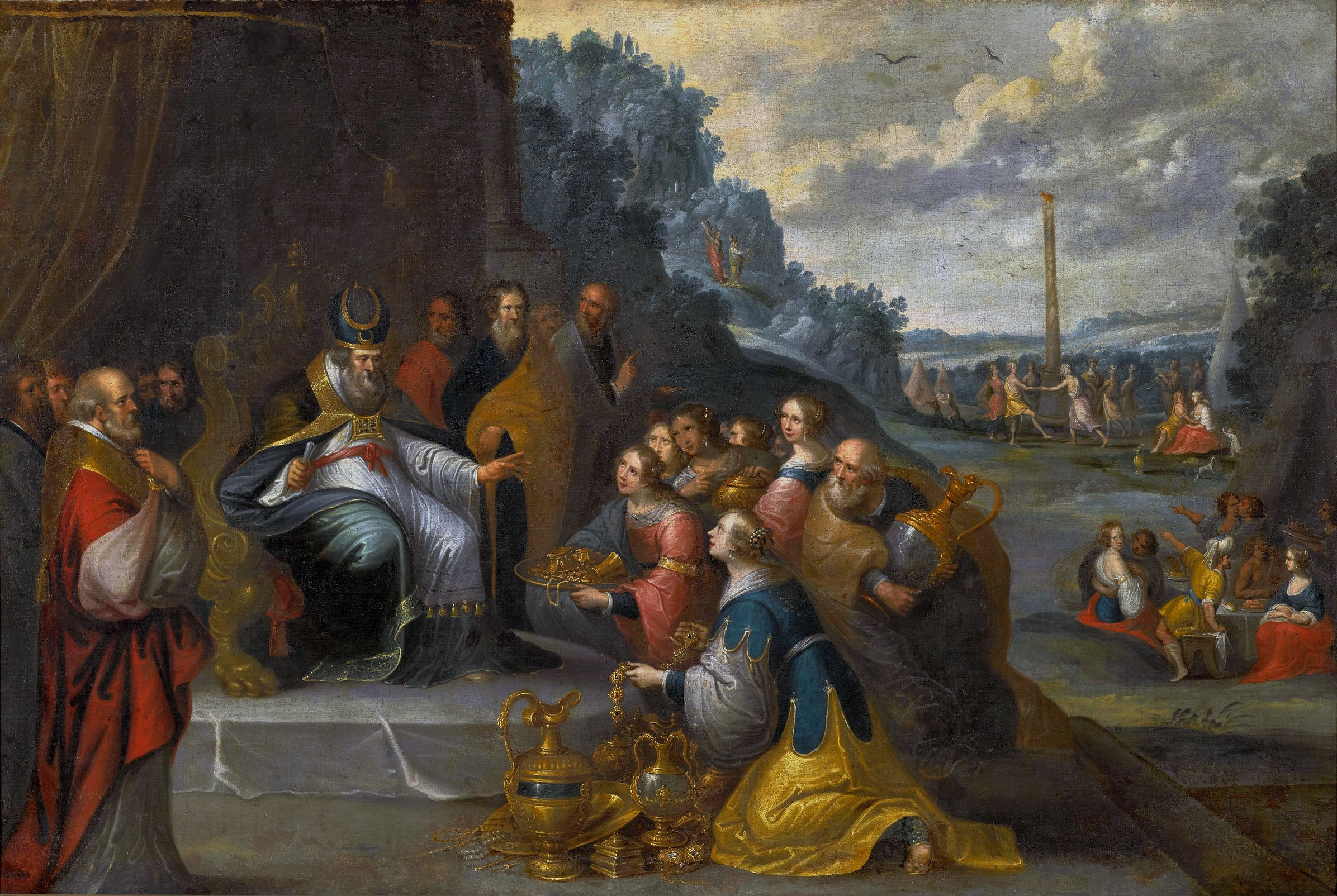 Aaron Receiving Gold from the Israelites